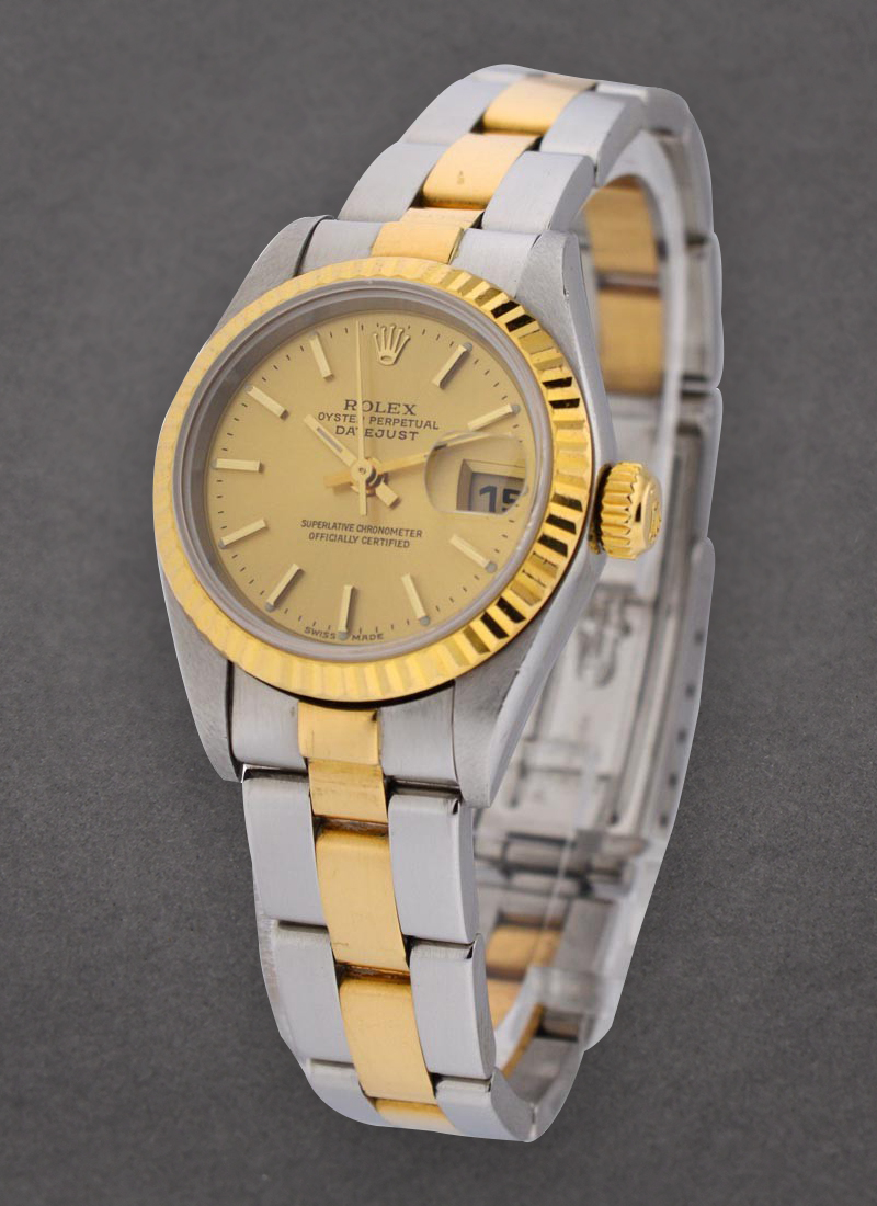 Pre-Owned Rolex 2-Tone 26mm Datejust in Steel with Yellow Gold Fluted Bezel