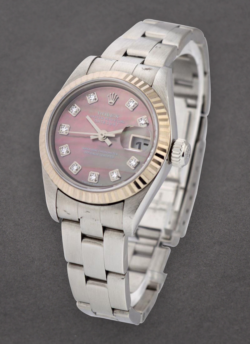 Pre-Owned Rolex Lady's Datejust 26mm in Steel with White Gold Fluted Bezel