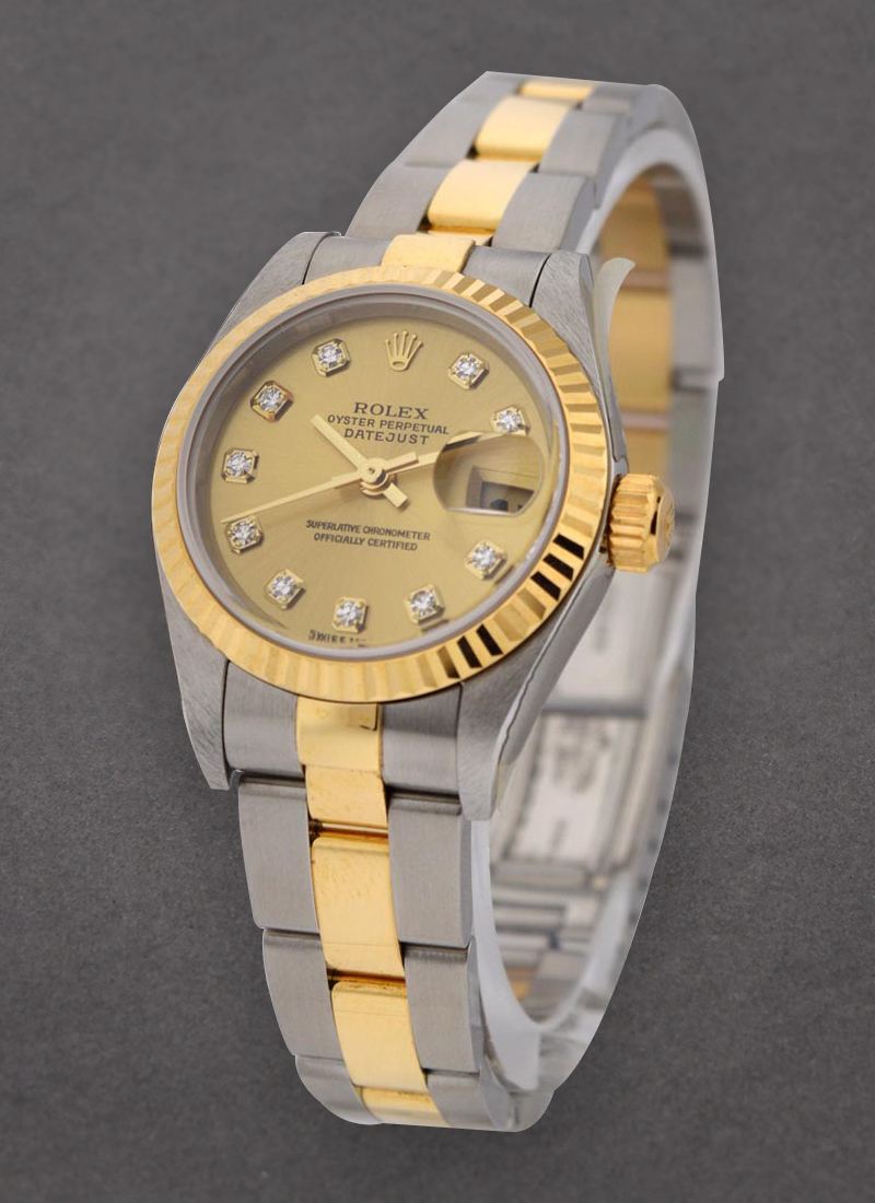 Pre-Owned Rolex 2-Tone 26mm Datejust in Steel with Yellow Gold Fluted Bezel