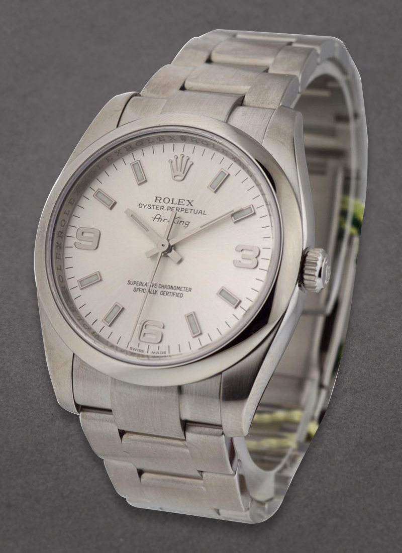 Pre-Owned Rolex New Style Air King in Steel with Smooth Bezel