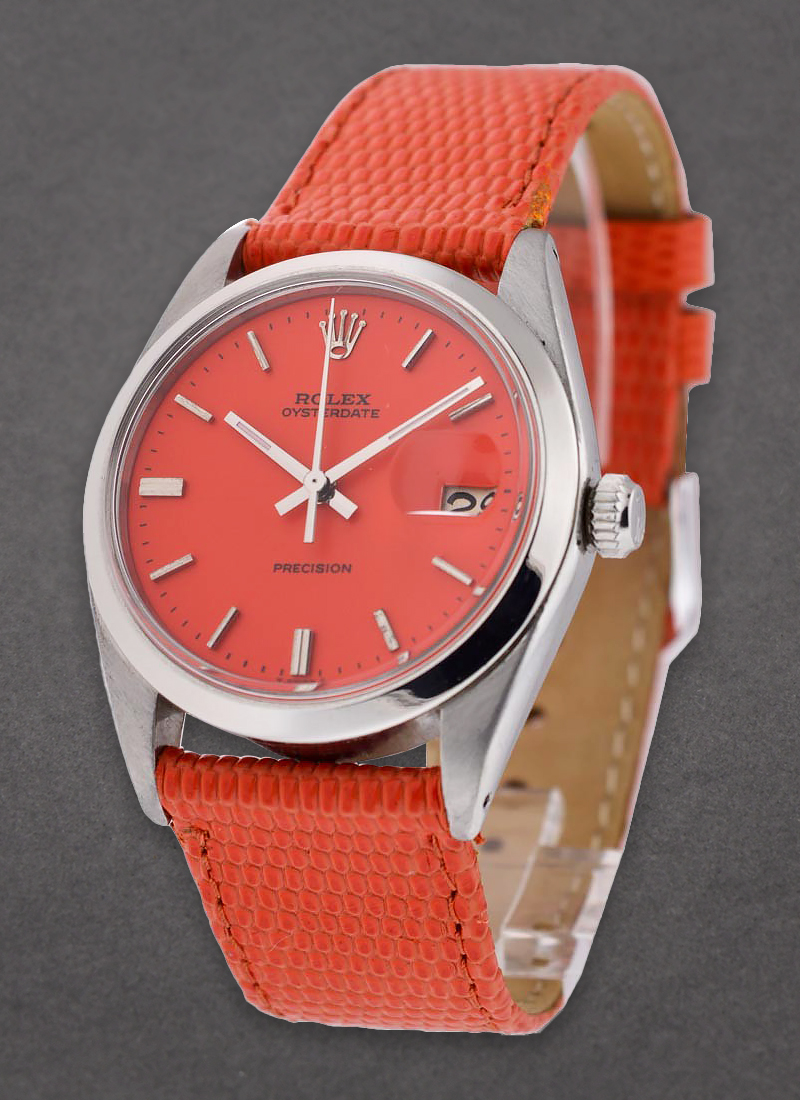 Pre-Owned Rolex Oyster Date Precision with Custom Orange Dial