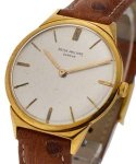 Ref 2568-3 Yellow Gold 33mm - Mechanical Movement On Brown Ostrich Strap with Silver Dial