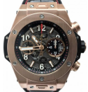Big Bang Unico Mens 45mm Automatic in Rose Gold On Black Rubber Strap with Skeleton Dial