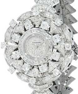 Diva Ladies Swiss Quartz in White Gild with Diamonds On White Gold Diamond Bracelet with Pave Diamond Dial