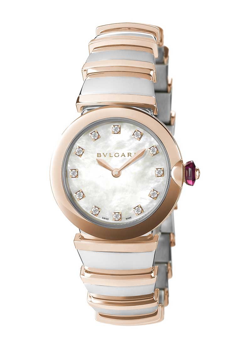 Bvlgari Lucea 28mm in Steel and Pink Gold Bezel