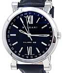 Sotirio Calibro 168 43mm Automatic in Steel On Black Alligator Leather Strap with Black Dial