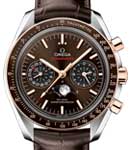 Speedmaster Automatic 44.25mm Automatic in Steel and Rose Gold Bezel On Brown Alligator Strap with Brown Dial and Brown Subdials