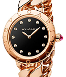 Bvlgari Ladies 31mm Quartz in Rose Gold On Rose Gold Bracelet with Black Diamond Dial