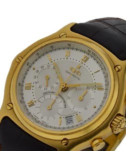 1911 Chronograph in Yellow Gold  on Strap  with Silver Dial