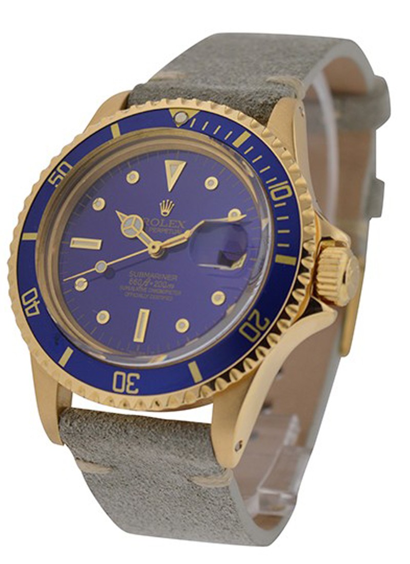 Pre-Owned Rolex Submariner in Steel with Yellow Gold With Blue Bezel