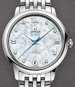 Deville Prestige Ladies 32.7mm Quartz in Steel On Steel Bracelet with White Diamond Dial