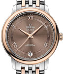 Deville Ladies 37.2mm Swiss Quartz -Steel and Rose Gold On Steel and Rose Gold Bracelet with Sun Brushed Chestnut Dial