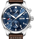 Pilot's Le Petit Prince Chronograph in Steel on Brown Leather Strap with Blue Dial