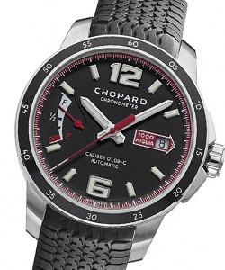 Mille Miglia GTS Power Control in Steel  On Black Rubber Strap with Black Dial