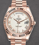 President Day-Date 41mm in Rose Gold with Fluted Bezel on President Bracelet with Ivory Roman Dial