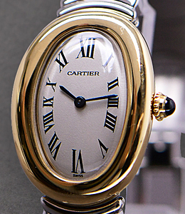 Baignoire Ladies Quartz in Steel and Yellow Gold On Steel and Yellow Gold Bracelet with Beige Roman Dial