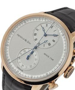 CTB True Beat Seconds Chronograph in Rose Gold on Black Leather Strap with Silver Dial 