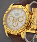 Daytona - Yellow Gold with Zenith Movment on Brown Strap with White Arabic Dial