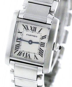 Tank Francaise Automatic in Steel On Steel Bracelet with White Roman Dial