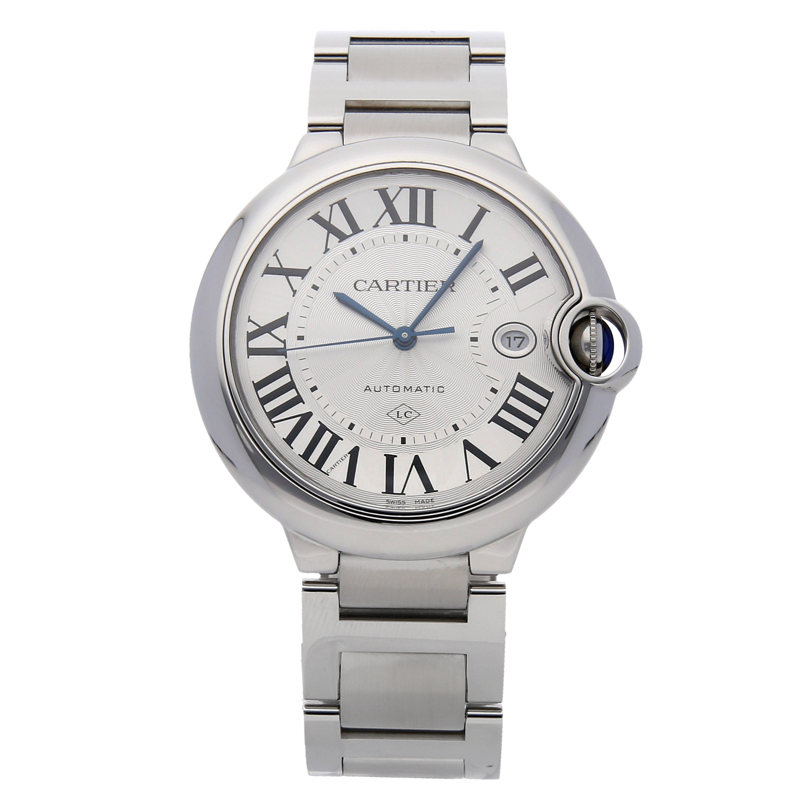 Ballon Bleu Mens 42mm Automatic in Steel On Steel Bracelet with Silver Roman Dial