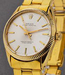 14KT No Date Perpetual 34mm in Yellow Gold on Oyster Stretch Bracelet with Silver Dial