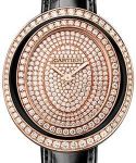 Hypnose Ladies  Quartz in Rose Gold with Diamond Bezel On Black Alligator Strap with Pave Diamond Dial