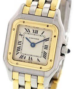 Panthere Ladies Small Quartz in Steel and Yellow Gold Bezel on Steel and Yellow Gold Bracelet with White Roman Dial