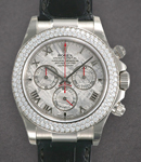 Daytona Limited Edition - White Gold -  2 Row Diamond Bezel on Strap - Meteorite Dial