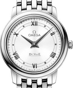 Deville 27.4mm Quartz in Steel On Steel Bracelet with Silver Roman Dial