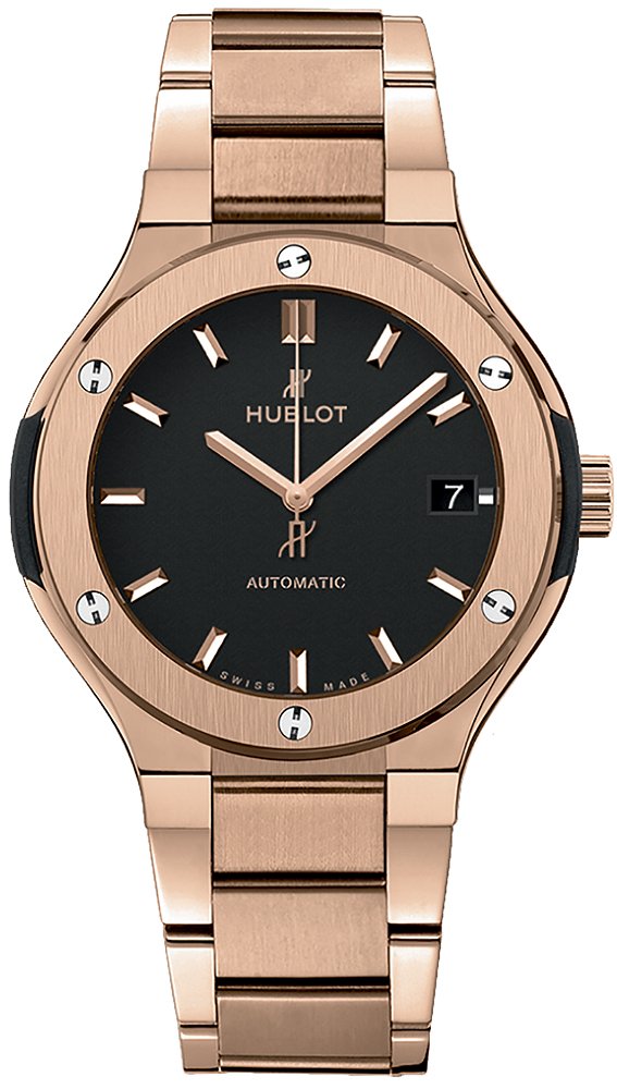 Classic Fusion 38mm Automatic in Rose Gold On Rose Gold Bracelet with Black Dial