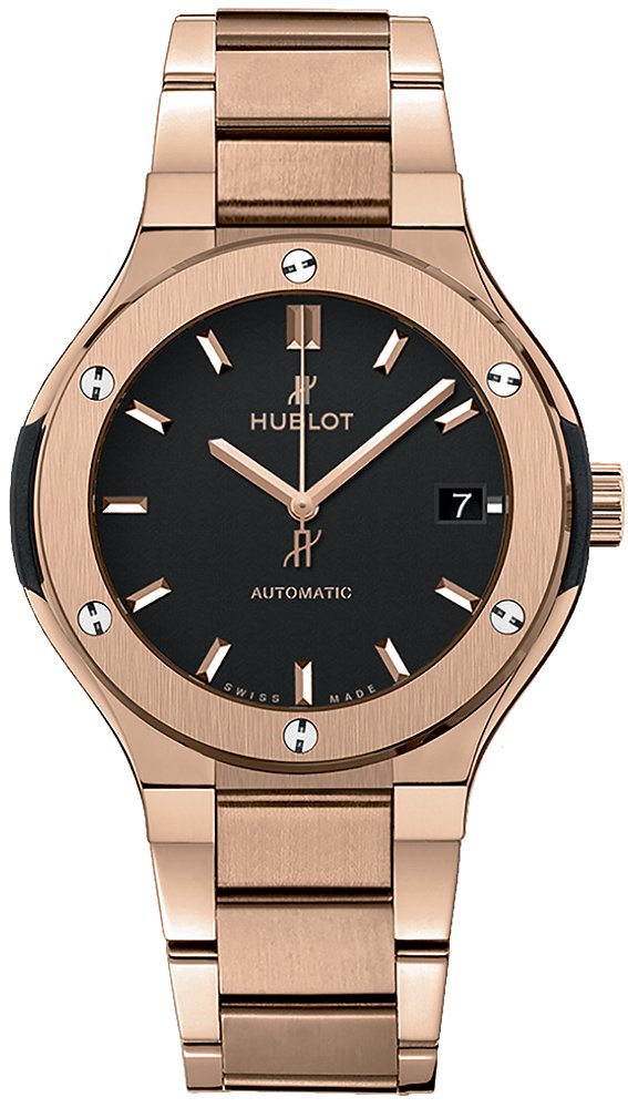 Classic Fusion 38mm Automatic in Rose Gold On Rose Gold Bracelet with Black Dial