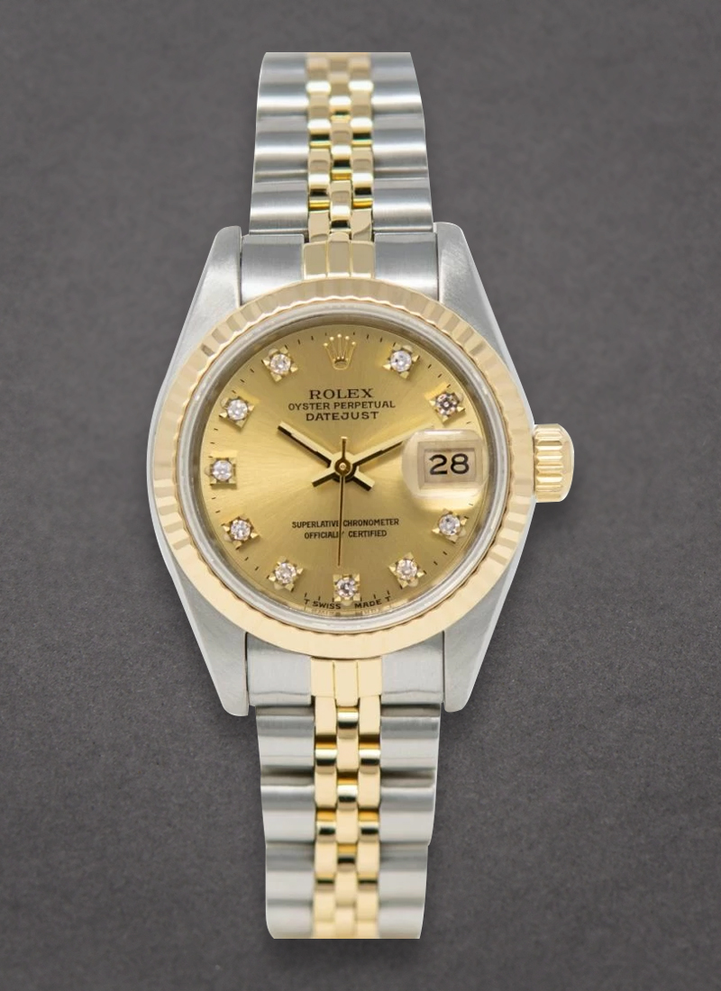 Pre-Owned Rolex Datejust Ladies 26mm in Steel with Yellow Gold Fluted Bezel