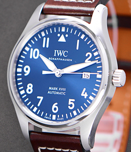 Pilot Mark XVIII Le Petit Prince in Steel On Brown Calfskin Leather Strap with Midnight Blue Arabic Dial