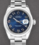 Mid Size 31mm Datejust in Steel with Domed Bezel on Bracelet with Blue Concentric Arabic Dial