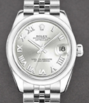 Datejust 31mm in Steel with Domed Bezel on Steel Jubilee Bracelet with Silver Roman Dial