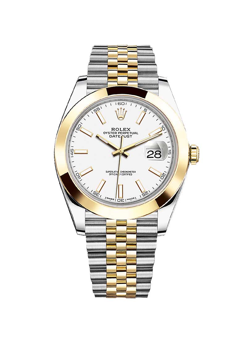 Rolex Unworn Datejust 41mm Automatic in Steel and Yellow Gold with Domed Bezel