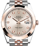Datejust 41mm in Steel with Rose Gold Domed Bezel on Jubilee Bracelet with Sundust Diamond Dial