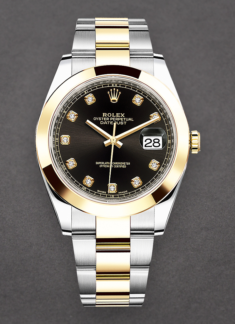 Rolex Unworn Datejust 41mm in Steel with Yellow Gold Smooth Bezel