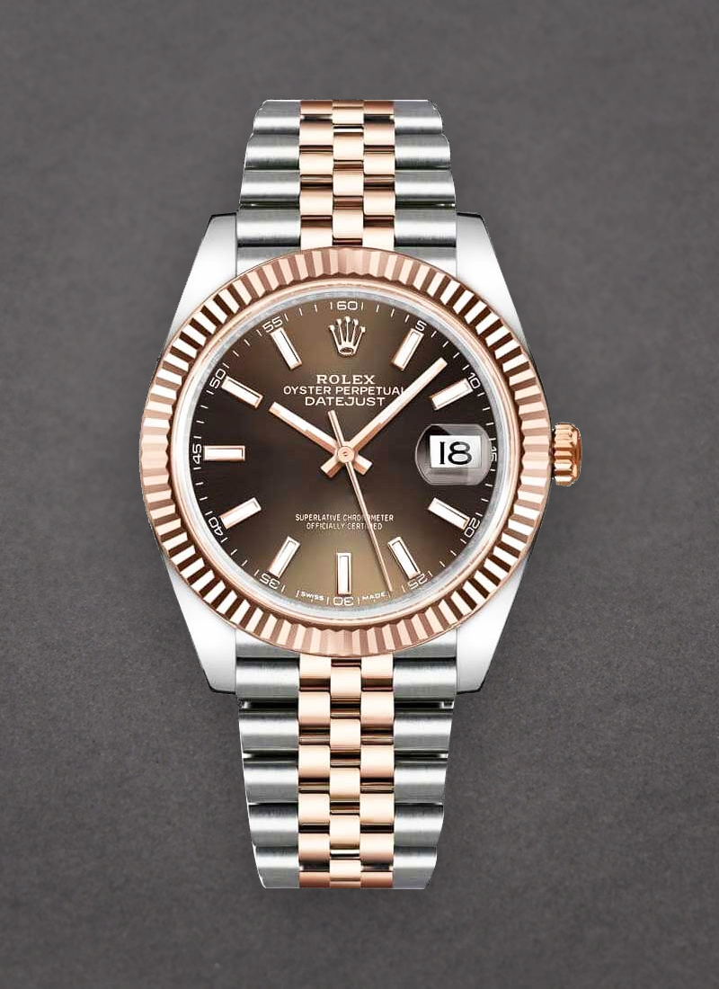 Rolex Unworn 2- Tone Datejust 41mm with Rose Gold Fluted Bezel