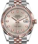 2-Tone Datejust 41mm with Fluted Bezel on Jubilee Bracelet with Sundust Diamond Dial