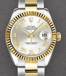 2-Tone Ladies Datejust 26mm on Oyster Bracelet with Silver Roman Dial