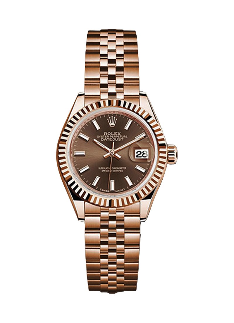 Rolex Unworn Datejust 28mm Automatic in Rose Gold with Fluted Bezel