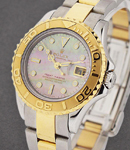 Yacht-Master 29mm in Steel with Yellow Gold Bezel on 2-Tone Bracelet with Black MOP Dial