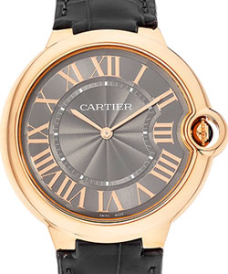 Ballon Bleu Ultra Thin in Rose Gold on Leather Strap with Gray Guilloche Dial