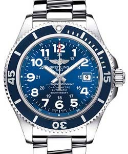 Superocean II in Steel with Blue Bezel on Steel Bracelet with Blue Dial