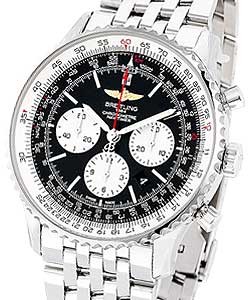 Navitimer 01 46 Chronograph in Steel On Bracelet with Black Dial and Silver Sub Dials