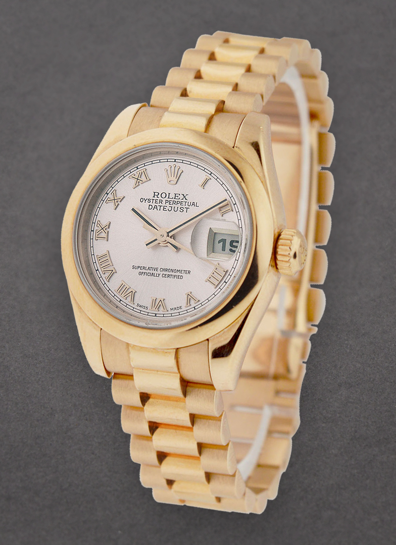 Pre-Owned Rolex Ladies President in Rose Gold with Smooth Bezel