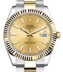 2-Tone Datejust 41mm on Oyster Bracelet with Champagne Stick Dial