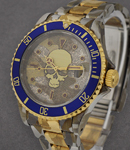 Submariner 2-Tone in Steel with Yellow Gold Blue Bezel on Oyster Bracelet and Skull Camo Dial