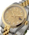 2-Tone Midsize DATEJUST with Jubilee Bracelet Fluted Bezel - Champagne Jubilee Diamond Dial